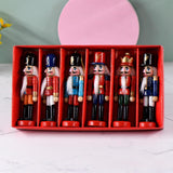 Maxbell 6Pcs 13cm Nutcracker Figures Nutcracker Model for Party Bedroom Decoration