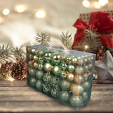Maxbell 100Pcs Christmas Tree Ornaments Baubles 3/4/6cm for Home Decoration Green