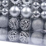 Maxbell 100Pcs Christmas Tree Ornaments Baubles 3/4/6cm for Home Decoration Argent