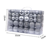 Maxbell 100Pcs Christmas Tree Ornaments Baubles 3/4/6cm for Home Decoration Argent