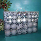 Maxbell 100Pcs Christmas Tree Ornaments Baubles 3/4/6cm for Home Decoration Argent