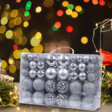 Maxbell 100Pcs Christmas Tree Ornaments Baubles 3/4/6cm for Home Decoration Argent