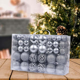 Maxbell 100Pcs Christmas Tree Ornaments Baubles 3/4/6cm for Home Decoration Argent