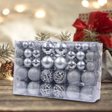 Maxbell 100Pcs Christmas Tree Ornaments Baubles 3/4/6cm for Home Decoration Argent