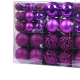 Maxbell 100x Hanging Xmas Baubles Shatterproof Pendants for New Year Festival Violet