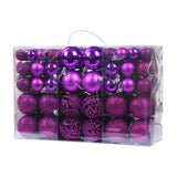 Maxbell 100x Hanging Xmas Baubles Shatterproof Pendants for New Year Festival Violet