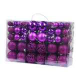 Maxbell 100x Hanging Xmas Baubles Shatterproof Pendants for New Year Festival Violet