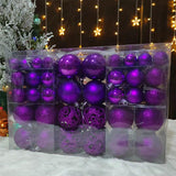 Maxbell 100x Hanging Xmas Baubles Shatterproof Pendants for New Year Festival Violet