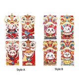 Maxbell 4x Chinese Red Envelopes Packing Bag with Rabbit Patterns for Wedding Style A