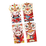 Maxbell 4x Chinese Red Envelopes Packing Bag with Rabbit Patterns for Wedding Style A