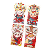 Maxbell 4x Chinese Red Envelopes Packing Bag with Rabbit Patterns for Wedding Style A