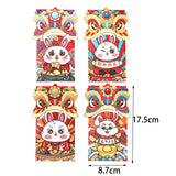 Maxbell 4x Chinese Red Envelopes Packing Bag with Rabbit Patterns for Wedding Style B