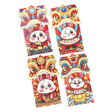 Maxbell 4x Chinese Red Envelopes Packing Bag with Rabbit Patterns for Wedding Style B