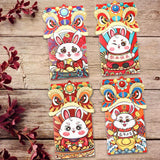 Maxbell 4x Chinese Red Envelopes Packing Bag with Rabbit Patterns for Wedding Style B