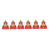 Maxbell 6 Pieces Wrapping Bags Decorative Drawstring Bags for Christmas Red