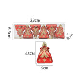 Maxbell 6 Pieces Wrapping Bags Decorative Drawstring Bags for Christmas Red