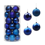 Maxbell 24 Pieces Christmas Balls Ornament Shatterproof for Wedding Holiday Home Blue