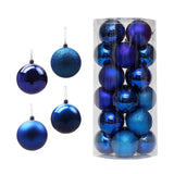 Maxbell 24 Pieces Christmas Balls Ornament Shatterproof for Wedding Holiday Home Blue