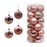 Maxbell 24 Pieces Christmas Balls Ornament Shatterproof for Wedding Holiday Home Pink Aureate