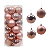 Maxbell 24 Pieces Christmas Balls Ornament Shatterproof for Wedding Holiday Home Pink Aureate