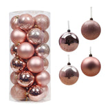 Maxbell 24 Pieces Christmas Balls Ornament Shatterproof for Wedding Holiday Home Pink Aureate