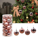 Maxbell 24 Pieces Christmas Balls Ornament Shatterproof for Wedding Holiday Home Pink Aureate