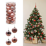 Maxbell 24 Pieces Christmas Balls Ornament Shatterproof for Wedding Holiday Home Pink Aureate