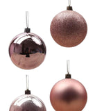 Maxbell 24 Pieces Christmas Balls Ornament Shatterproof for Wedding Holiday Home Pink Aureate