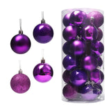 Maxbell 24 Pieces Christmas Balls Ornament Shatterproof for Wedding Holiday Home Amaranth