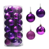 Maxbell 24 Pieces Christmas Balls Ornament Shatterproof for Wedding Holiday Home Amaranth