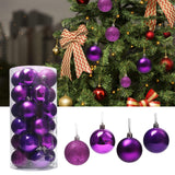 Maxbell 24 Pieces Christmas Balls Ornament Shatterproof for Wedding Holiday Home Amaranth