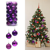 Maxbell 24 Pieces Christmas Balls Ornament Shatterproof for Wedding Holiday Home Amaranth