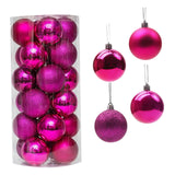 Maxbell 24 Pieces Christmas Balls Ornament Shatterproof for Wedding Holiday Home Rosy