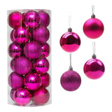 Maxbell 24 Pieces Christmas Balls Ornament Shatterproof for Wedding Holiday Home Rosy