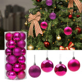 Maxbell 24 Pieces Christmas Balls Ornament Shatterproof for Wedding Holiday Home Rosy