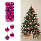 Maxbell 24 Pieces Christmas Balls Ornament Shatterproof for Wedding Holiday Home Rosy