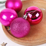 Maxbell 24 Pieces Christmas Balls Ornament Shatterproof for Wedding Holiday Home Rosy