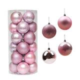 Maxbell 24 Pieces Christmas Balls Ornament Shatterproof for Wedding Holiday Home Pink