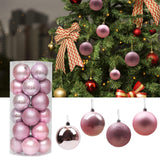 Maxbell 24 Pieces Christmas Balls Ornament Shatterproof for Wedding Holiday Home Pink