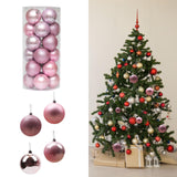 Maxbell 24 Pieces Christmas Balls Ornament Shatterproof for Wedding Holiday Home Pink