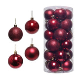 Maxbell 24 Pieces Christmas Balls Ornament Shatterproof for Wedding Holiday Home Dark Red