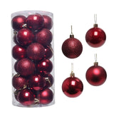 Maxbell 24 Pieces Christmas Balls Ornament Shatterproof for Wedding Holiday Home Dark Red