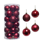 Maxbell 24 Pieces Christmas Balls Ornament Shatterproof for Wedding Holiday Home Dark Red