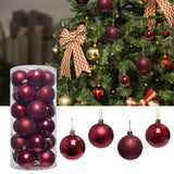 Maxbell 24 Pieces Christmas Balls Ornament Shatterproof for Wedding Holiday Home Dark Red