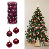 Maxbell 24 Pieces Christmas Balls Ornament Shatterproof for Wedding Holiday Home Dark Red