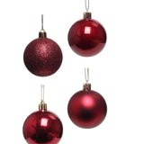 Maxbell 24 Pieces Christmas Balls Ornament Shatterproof for Wedding Holiday Home Dark Red