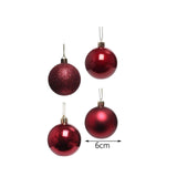 Maxbell 24 Pieces Christmas Balls Ornament Shatterproof for Wedding Holiday Home Dark Red