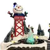 Maxbell LED Lighted village House Scene Resin Ornament for Holiday Home