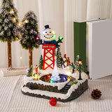 Maxbell LED Lighted village House Scene Resin Ornament for Holiday Home