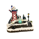 Maxbell LED Lighted village House Scene Resin Ornament for Holiday Home